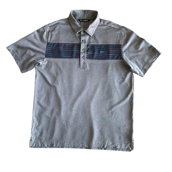 Travis Mathew Golf Polo Shirt Mens M Gray Lightweight Casual Stretch EUC - Picture 2 of 11